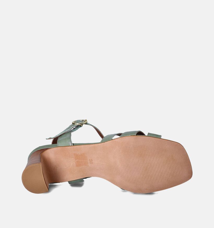 Laurent David Groene Sandalen met Blokhak voor dames (357835)