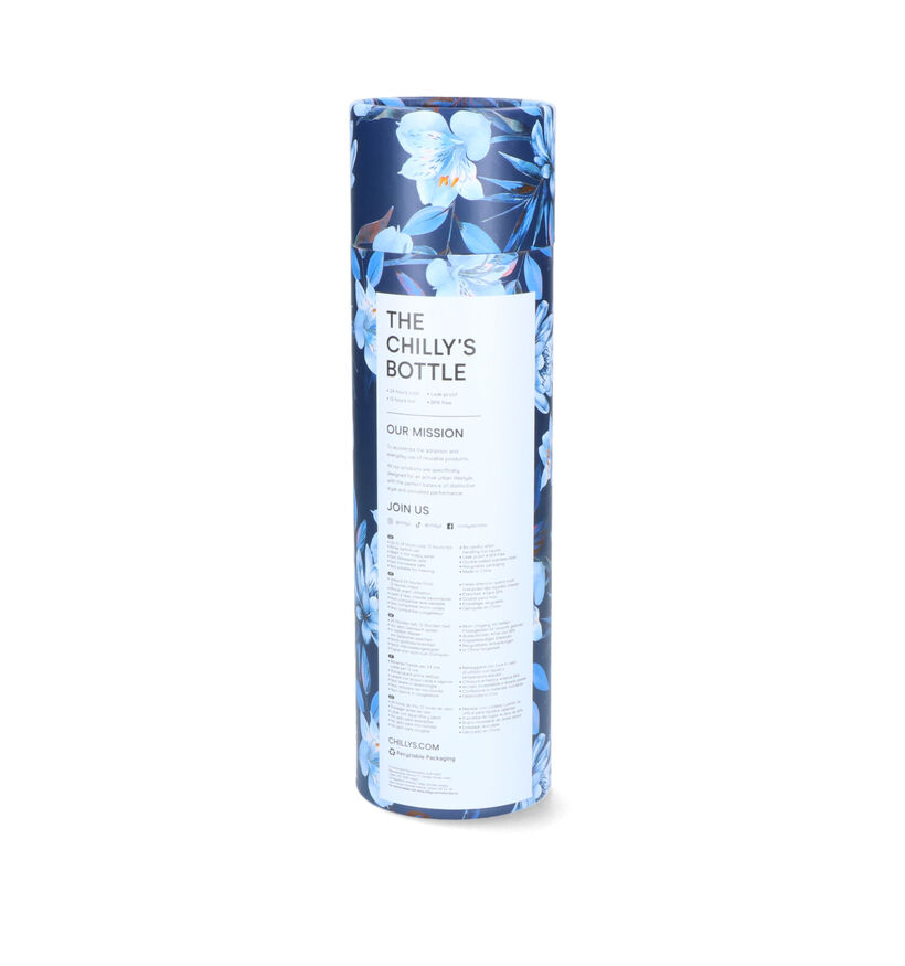 Chilly's x Floral Fleurs Bleues Blauwe Drinkfles 500ml (325717)