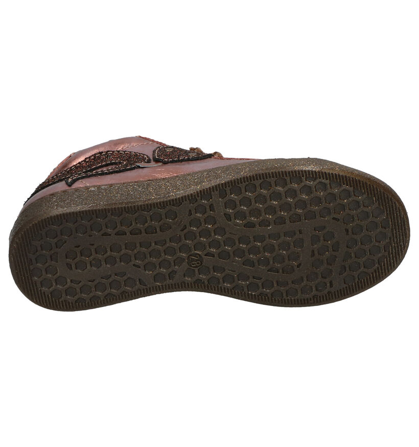 STONES and BONES Strac Metallic Roze Rits/Veterschoenen in leer (256776)