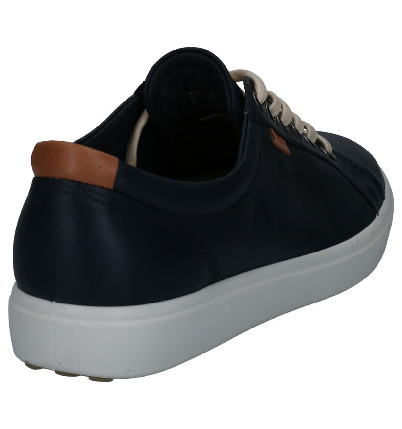 Ecco Soft 7 Chaussures à Lacets en Bleu en cuir (270017)