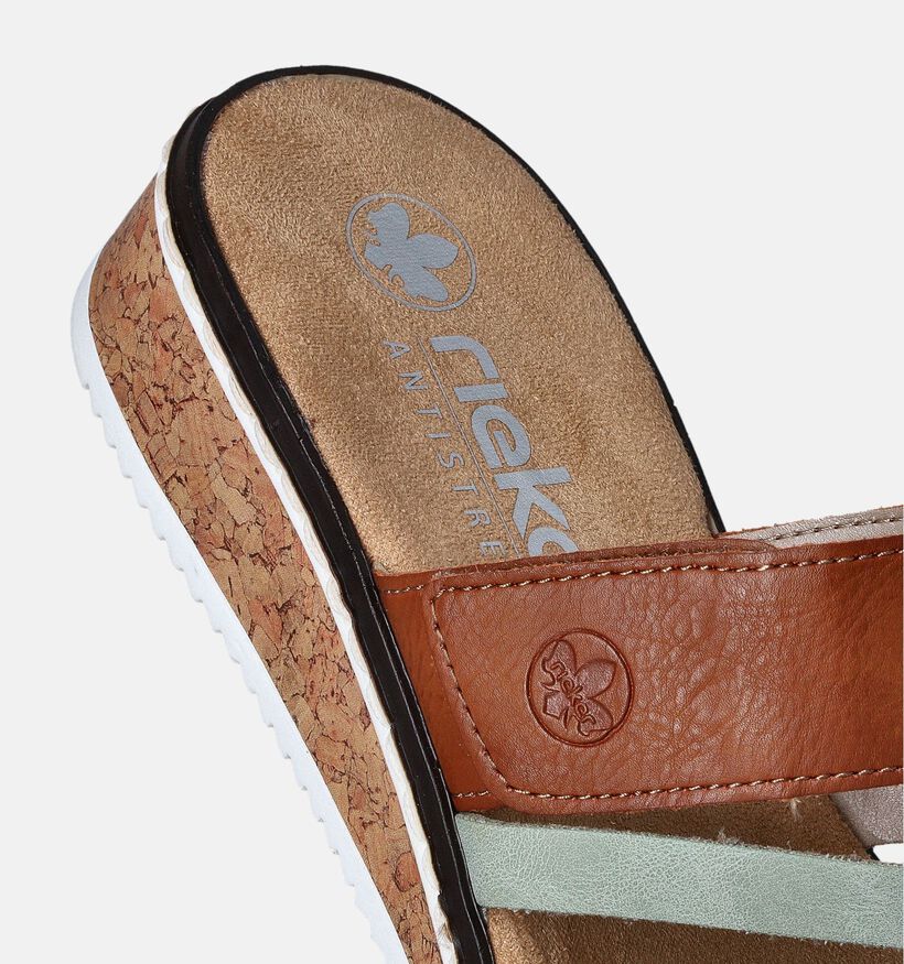 Rieker Kaki Slippers met sleehak voor dames (354928)