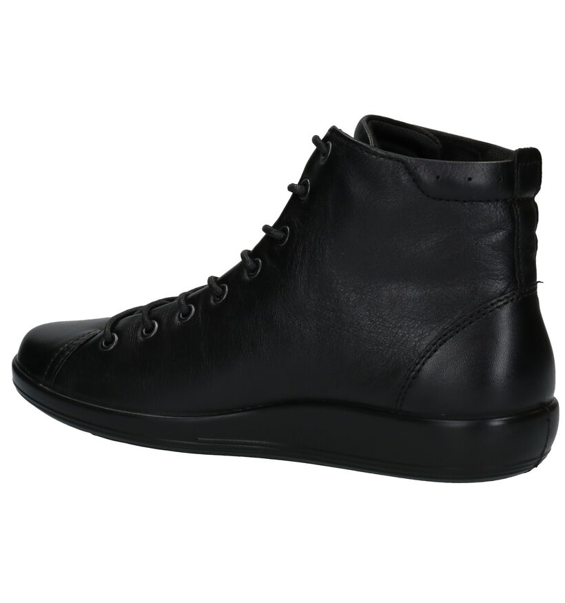 ECCO Soft 2.0 Zwarte Veterbottines in leer (280977)