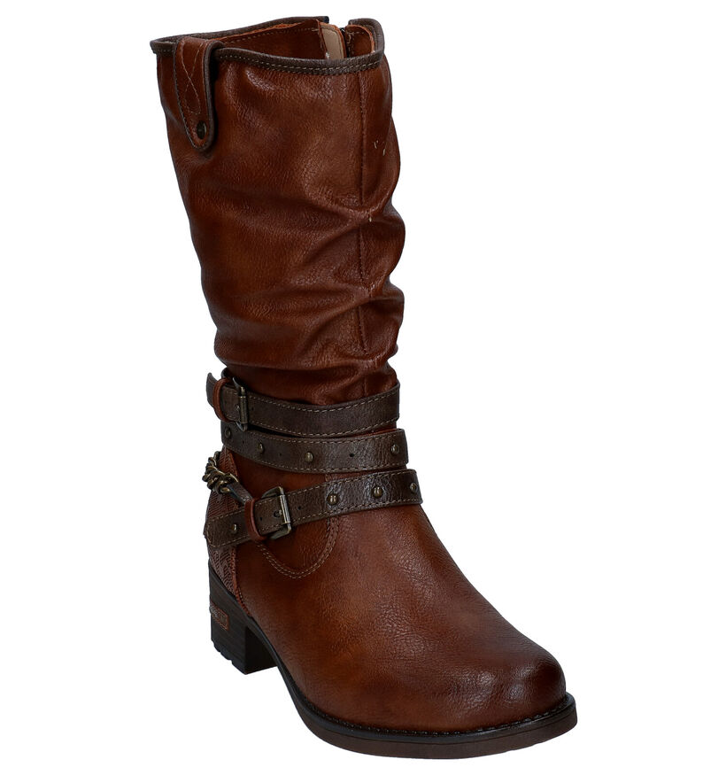 Mustang Bottes basses en Gris foncé en simili cuir (294303)