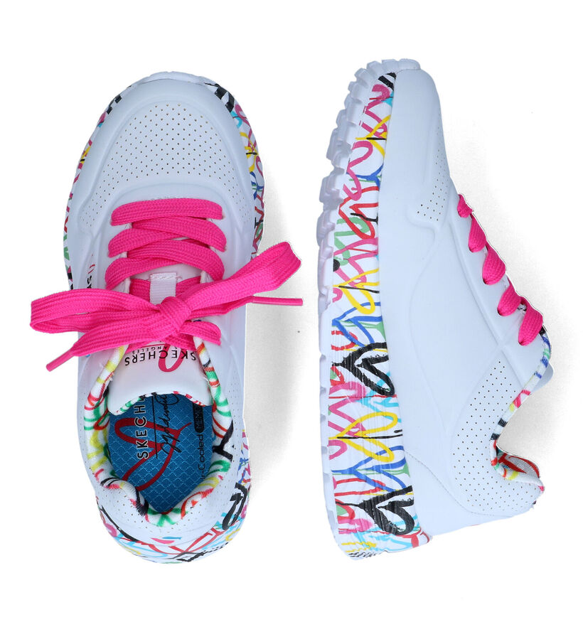 Skechers Uno Lite Lovely Luv Baskets en Noir pour filles (345247)
