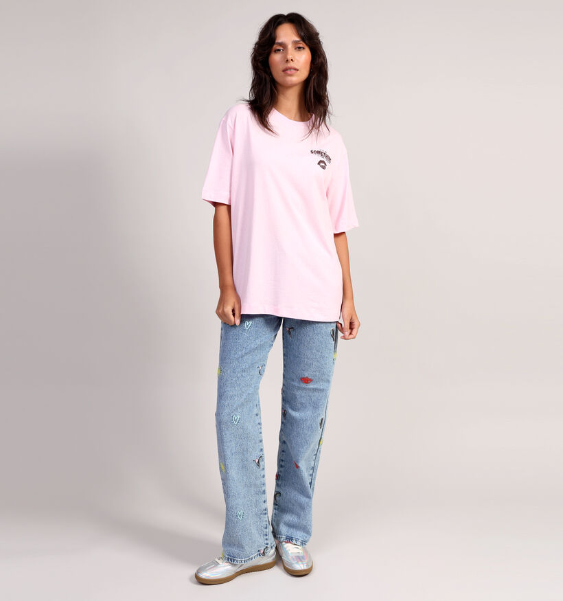 Vero Moda Laura Oversized Roze T-shirt voor dames (365846)