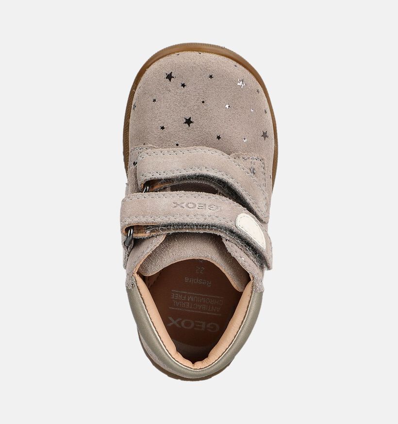 Geox Macchia Baskets montantes en Beige pour filles, gar&ccedil;ons (376242) - pour semelles orthop&eacute;diques