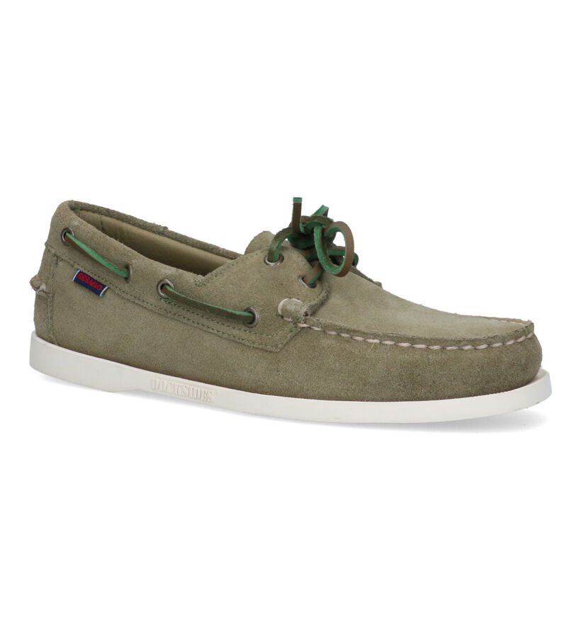 Sebago Dockside Portland Flesh Out Chaussures bateau en Vert Kaki pour hommes (336839)