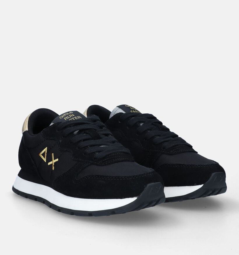 Sun 68 Ally Gold Zwarte Sneakers in kunstleer (330572)
