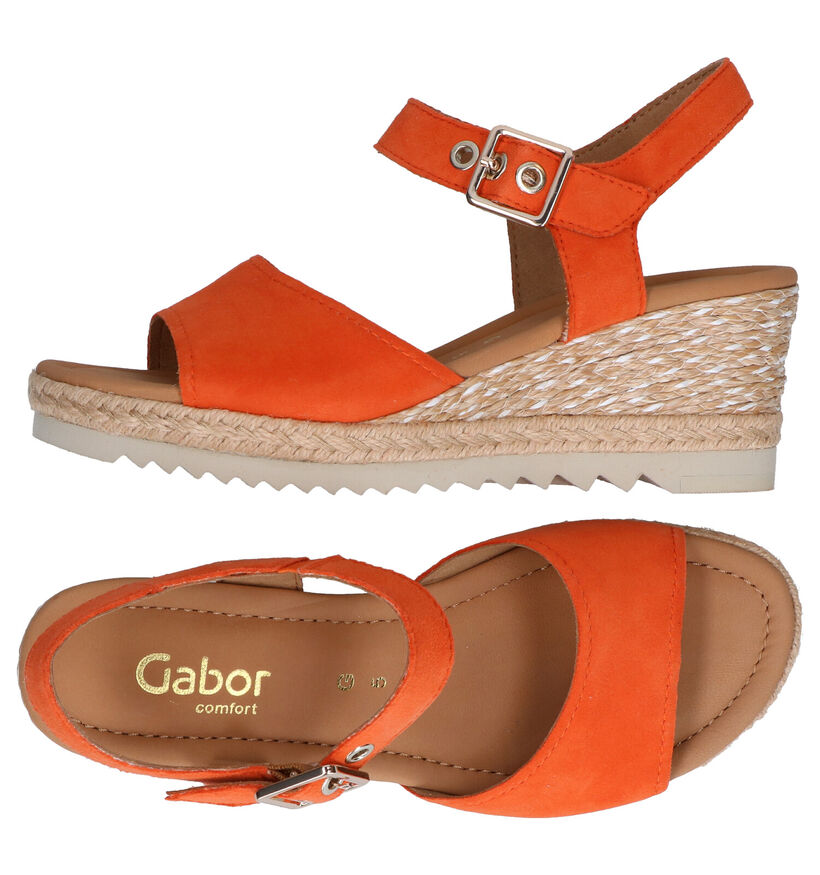 Gabor Sandales compensées en Orange en nubuck (288077)
