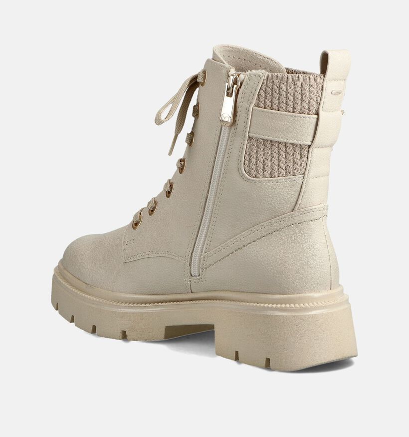 Marco Tozzi Ecru Veterboots voor dames (362557)