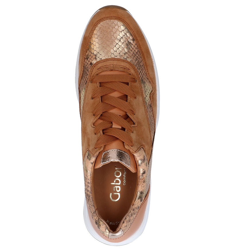 Gabor OptiFit Chaussures à lacets en Taupe en cuir (271542)