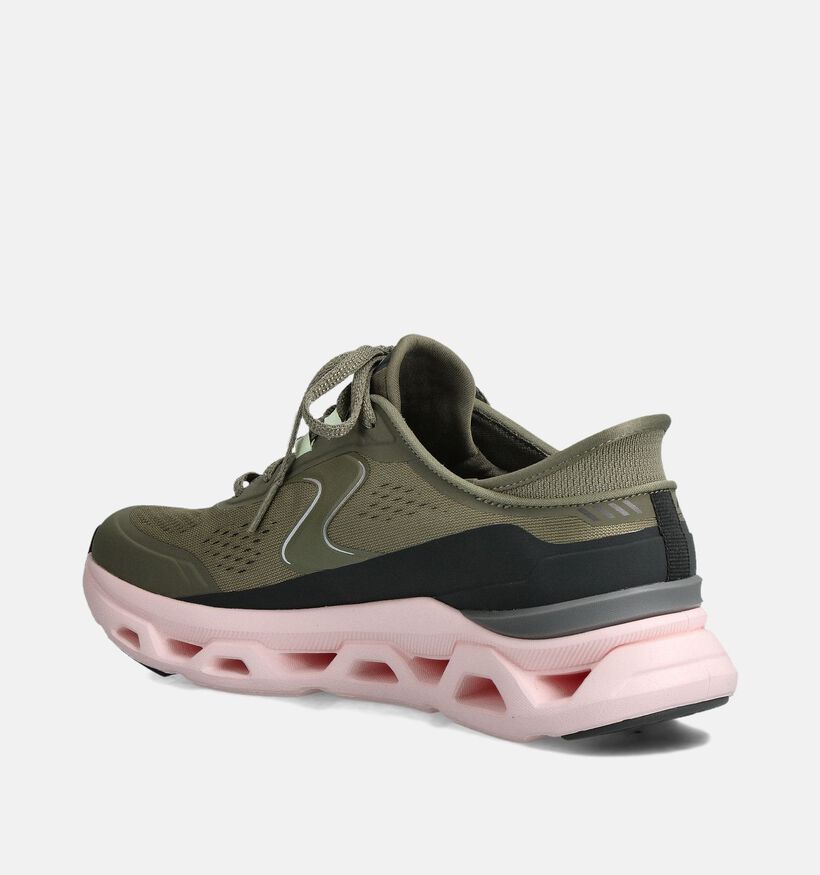 Skechers Glide-Step Altus Kaki/Roze Sneakers voor dames (359707) - geschikt voor steunzolen
