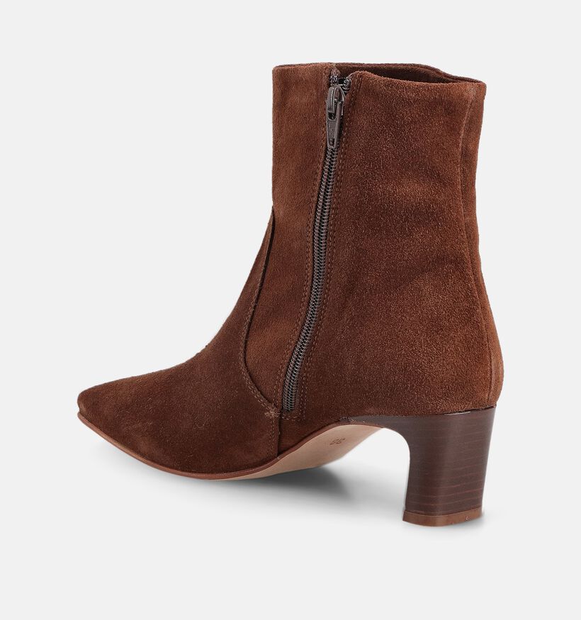 Laurent David Bottines à talons en Brun foncé pour femmes (365122)