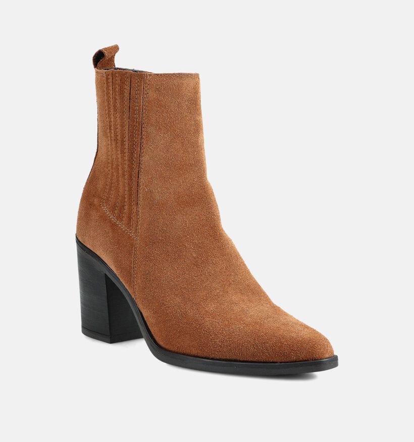 Laurent David Bottines à talons en Cognac pour femmes (362501)