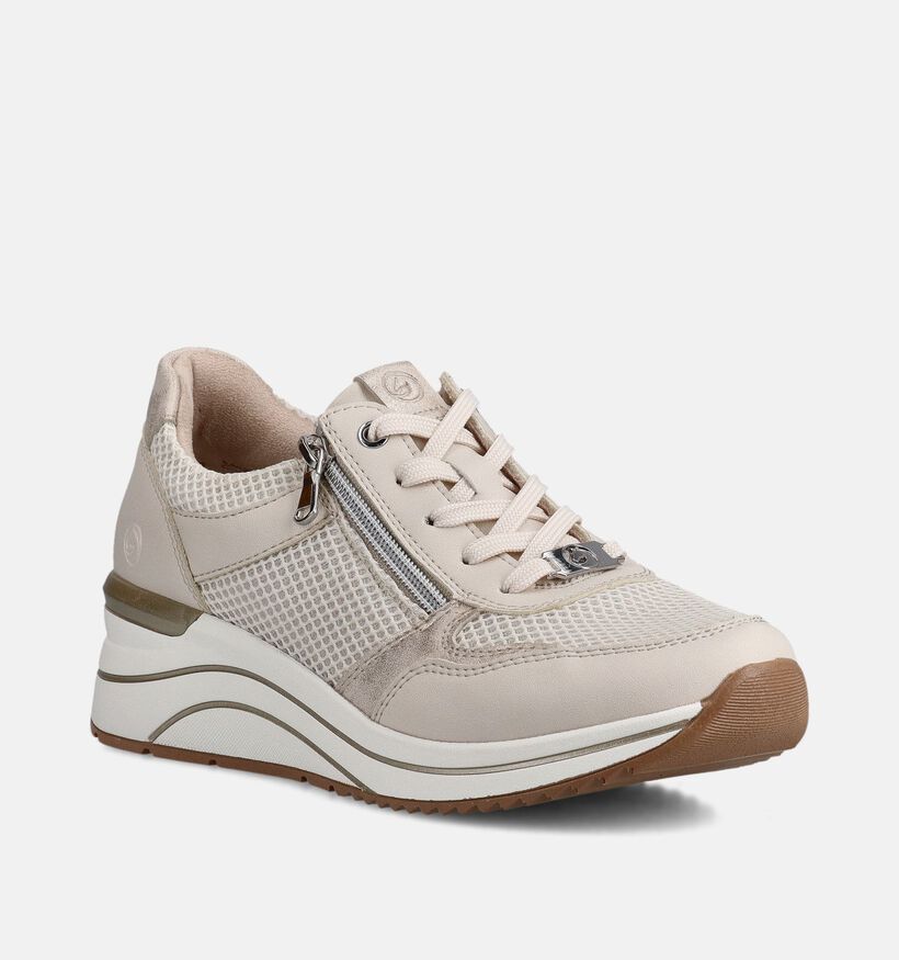 Remonte Ecru Sleehak Sneakers voor dames (367744) - geschikt voor steunzolen