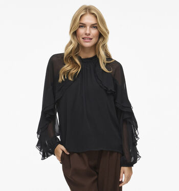 Vila Blouses Zwart/Bordeaux