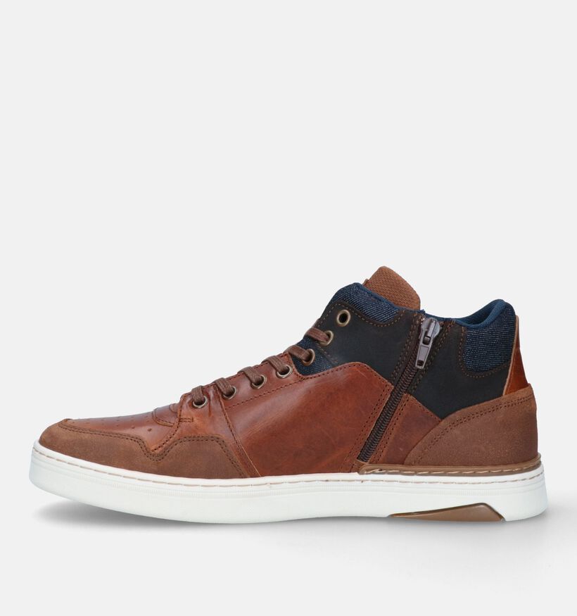 Bullboxer Cognac Hoge Schoenen voor heren (328904) - geschikt voor steunzolen