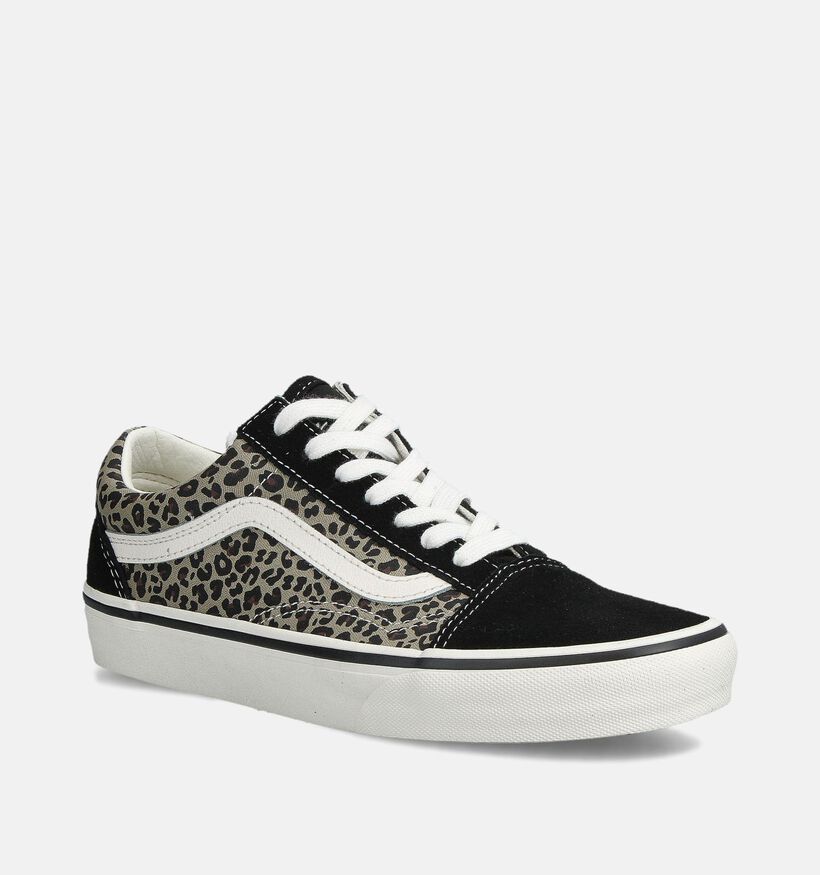 Vans Old Skool Leopard Baskets en Noir pour femmes (360207)
