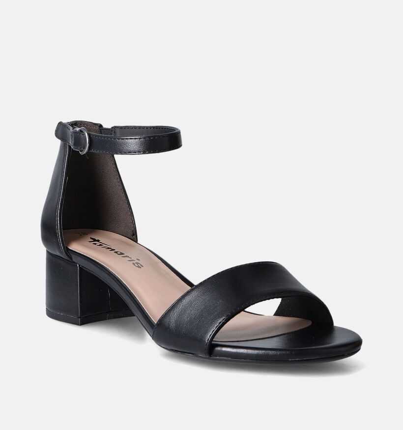 Tamaris Sandales avec talon carré en Noir pour femmes (355410)