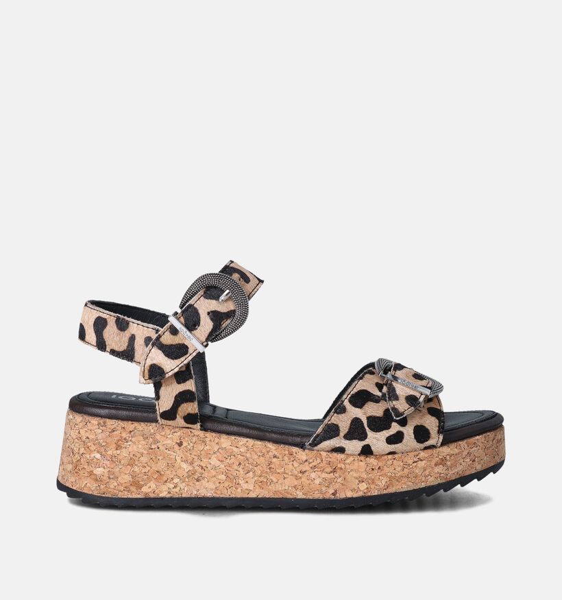 IQÔNIC Salina 4 Bruine Sandalen Met Sleehak voor dames (357702)