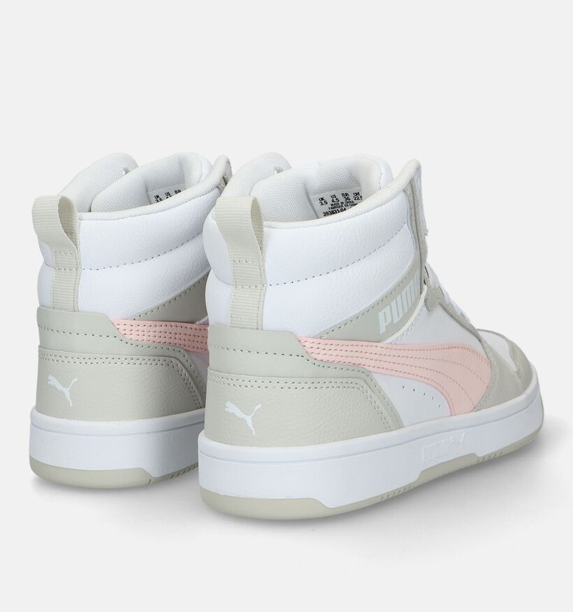 Puma Rebound v6 mid Roze Sneakers voor meisjes (350369) - geschikt voor steunzolen