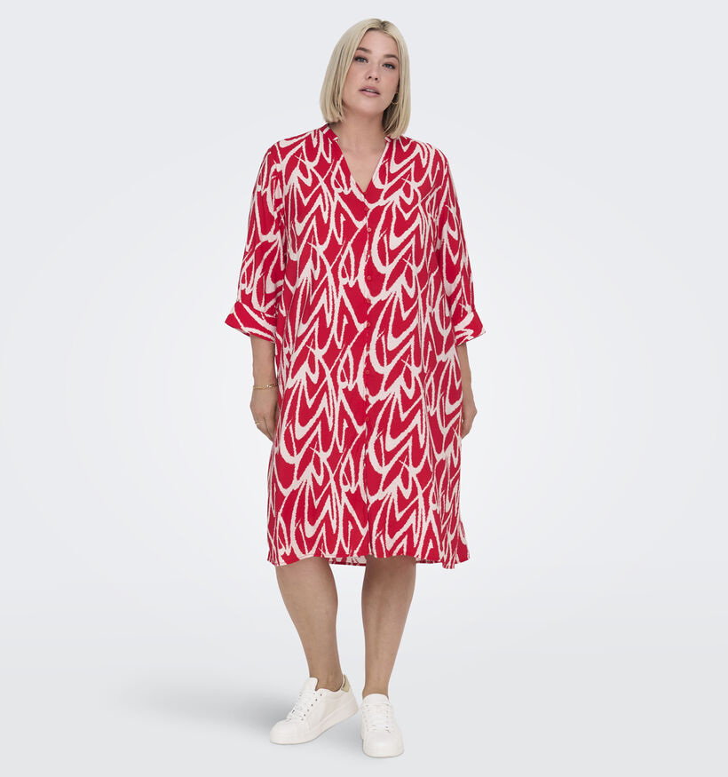ONLY Carmakoma Olivera Robe chemise en Rouge pour femmes (353236)