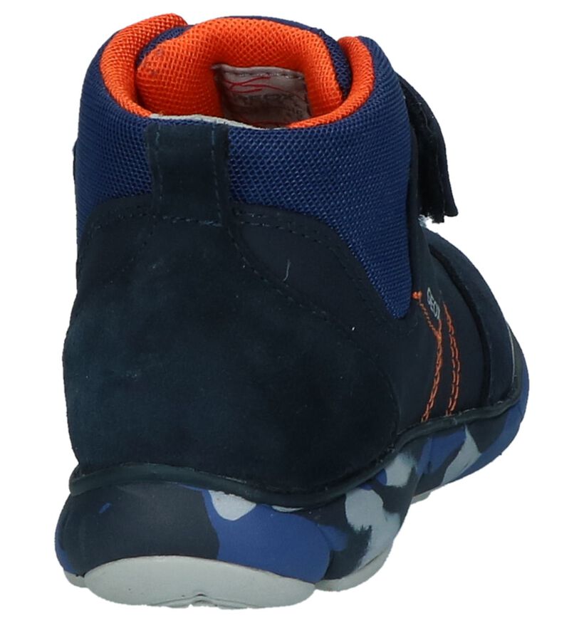 Donkerblauwe Boots met Velcro Geox in daim (223172)