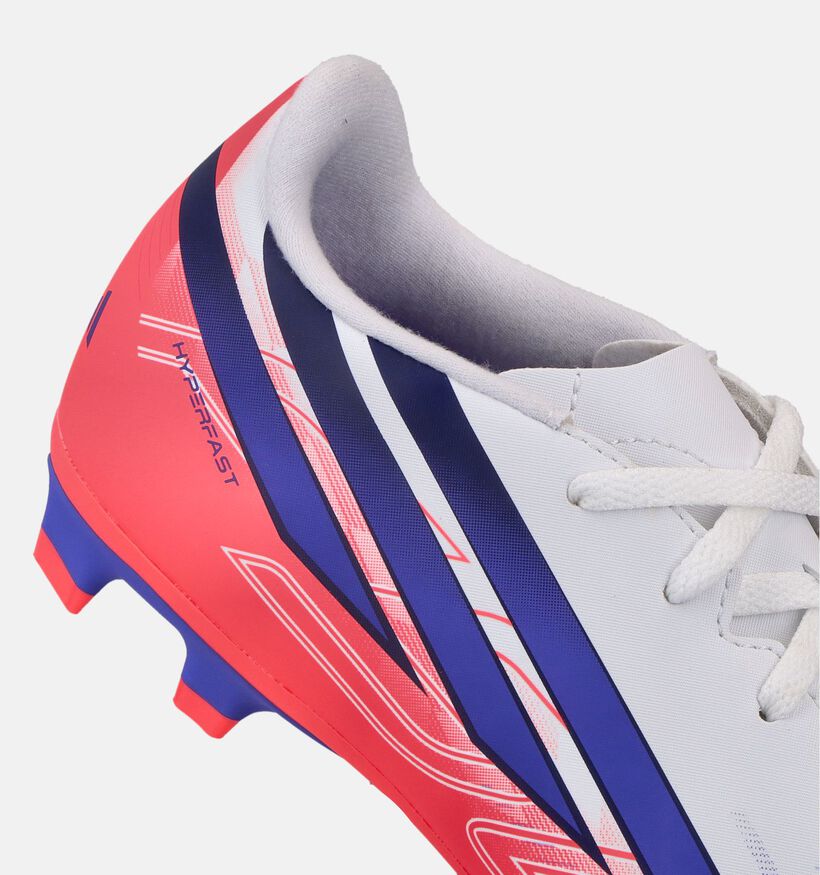 adidas F50 Hyperfast Club Witte/Paarse Voetbalschoenen voor jongens, meisjes (375556) - geschikt voor steunzolen