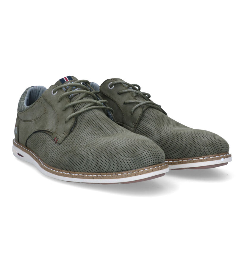 Mustang Chaussures à lacets en Vert kaki pour hommes (336652)