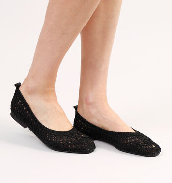 Signatur Chaussures plates Noir/Beige