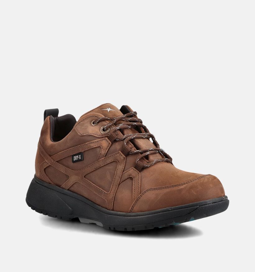 Xsensible Abo Donkerbruine Lage Wandelsneakers voor heren (389536) - geschikt voor steunzolen