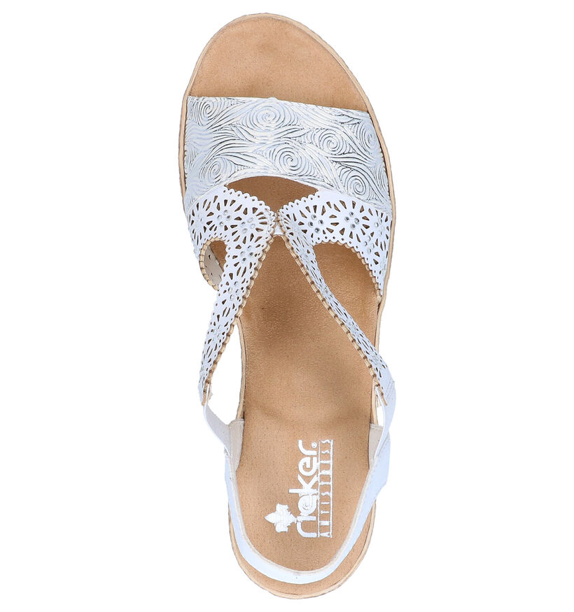 Rieker Witte Sandalen met sleehak voor dames (339118)