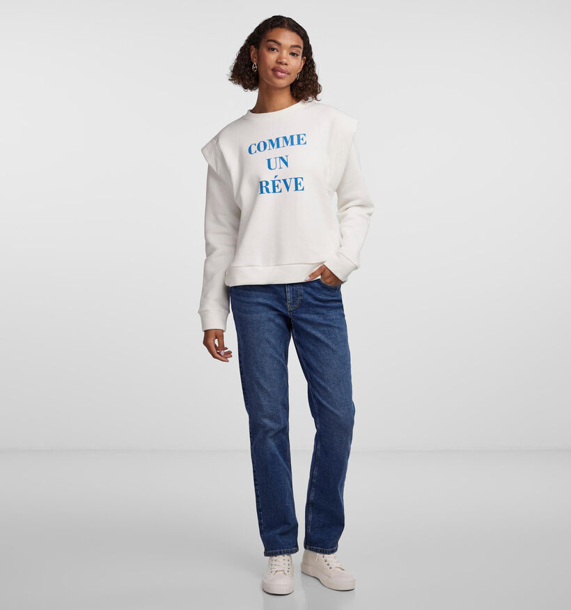 Pieces Janetta Sweatshirt en Blanc pour femmes (332349)
