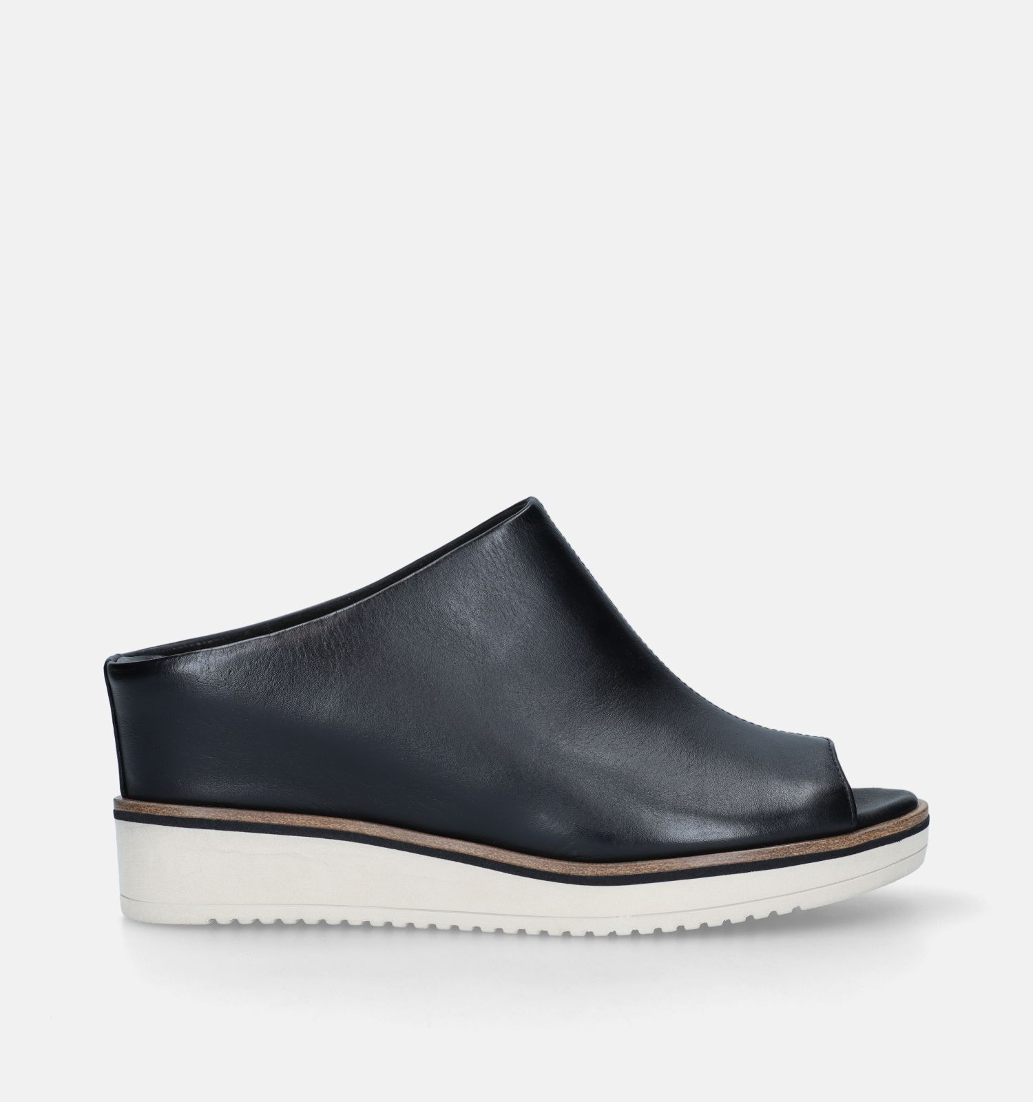Tamaris Zwarte Slippers Met Sleehak Dames Slippers Online op TORFS.BE