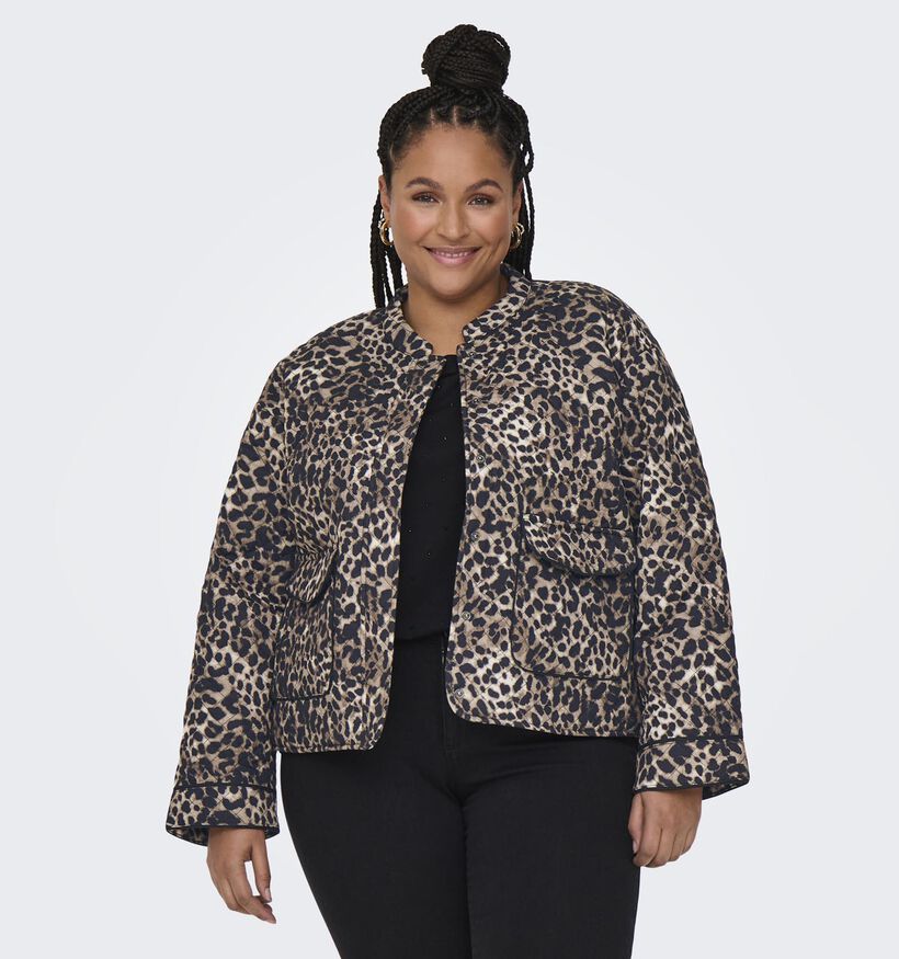 ONLY Carmakoma Bruine Leopard Korte Jas voor dames (371847)