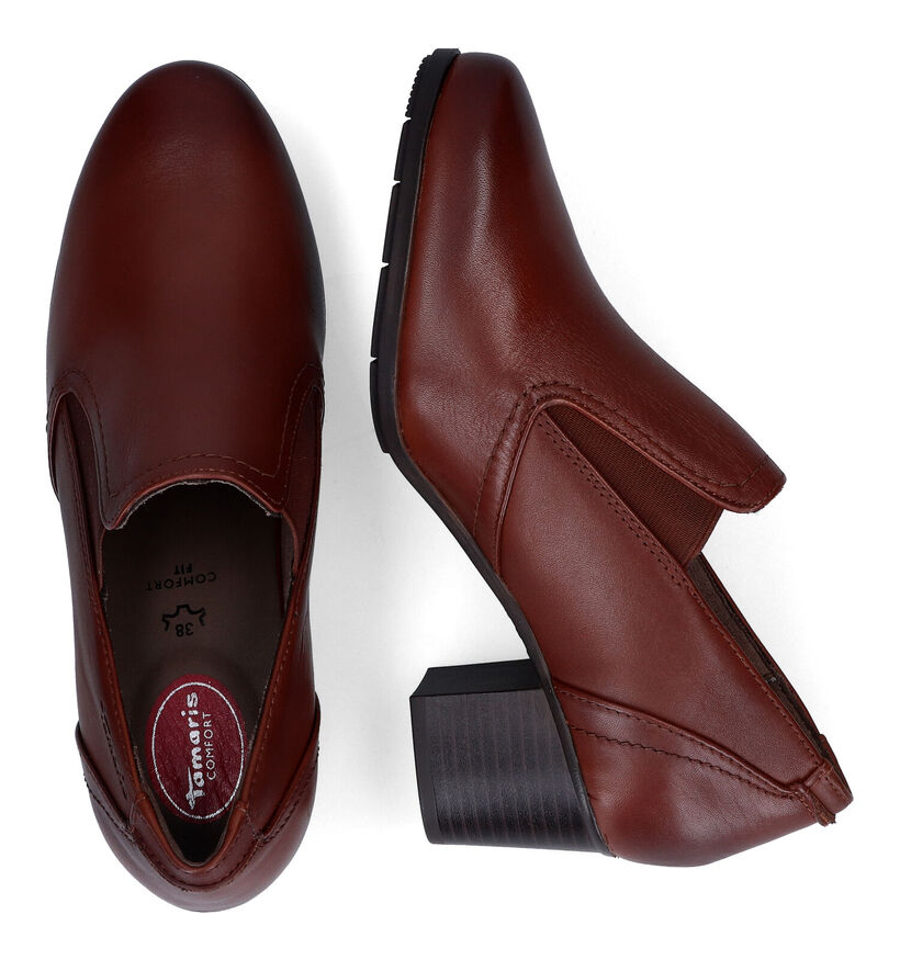 Tamaris Comfort cognac Enkelpumps in leer (317968)