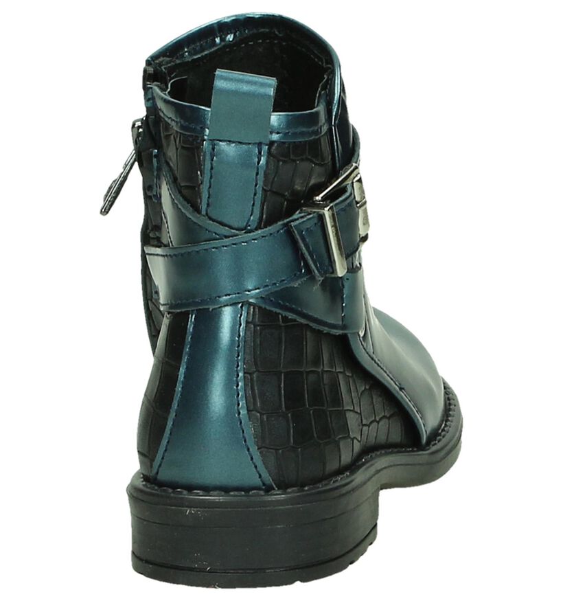 Blauw Metallic Boots met Rits Eli, , pdp