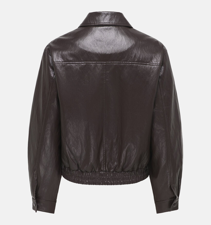 JDY Abby Faux Leather Chocoladebruine Jas voor dames (379368)