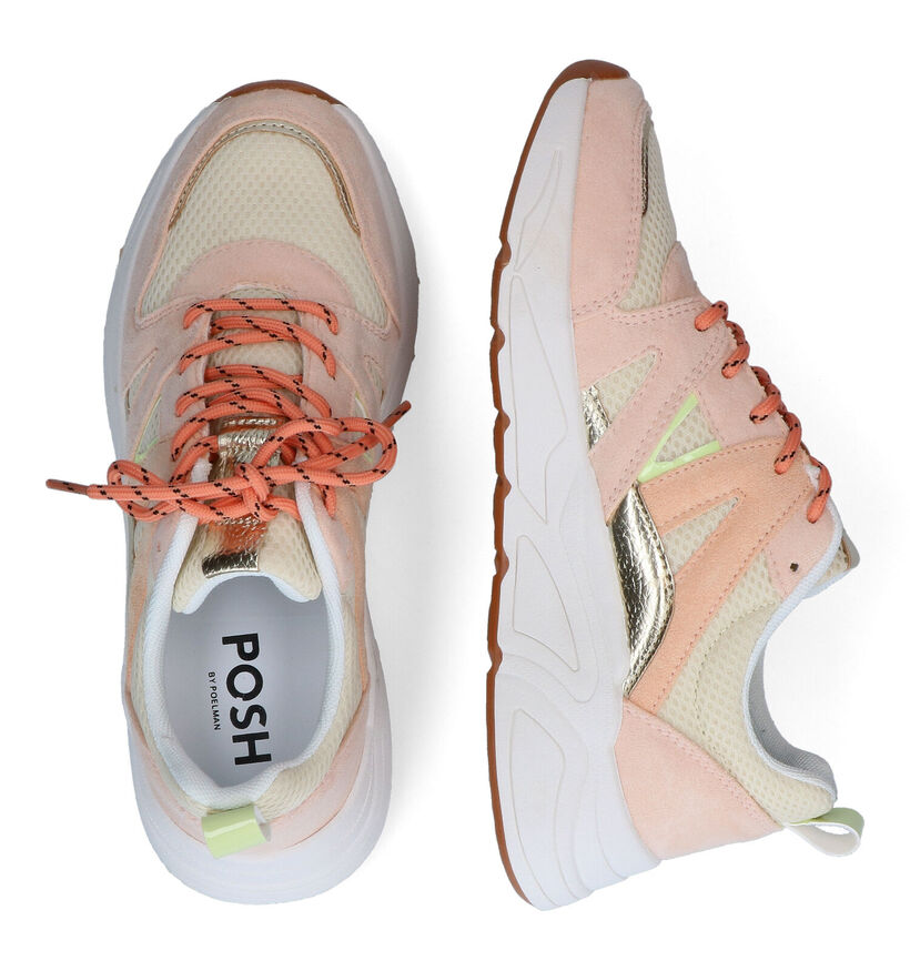 Poelman Baskets casual en Rose clair en simili cuir (310327)