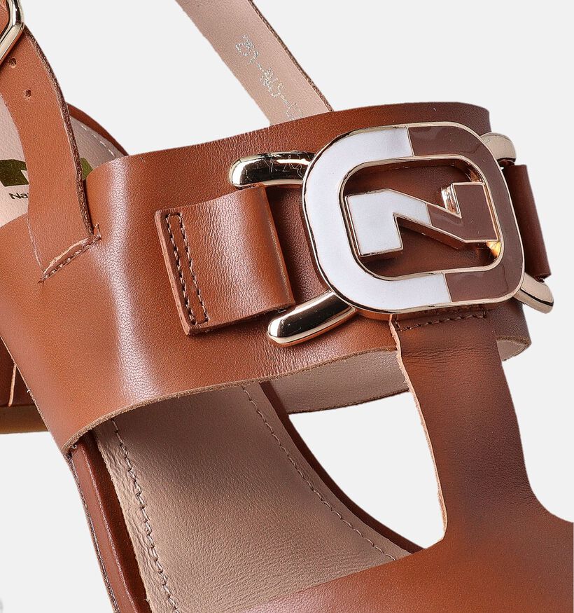 Nathan-Baume Sandales à talons en Cognac pour femmes (356335)
