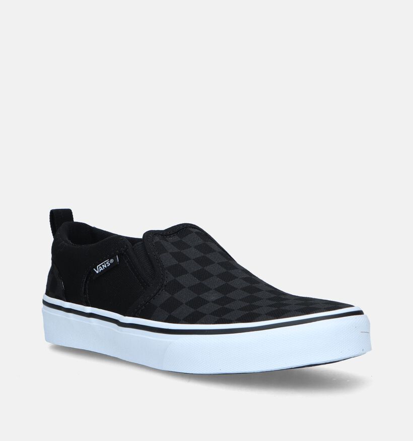 Vans Asher YT Zwarte Slip-on sneakers voor jongens, meisjes (336460)