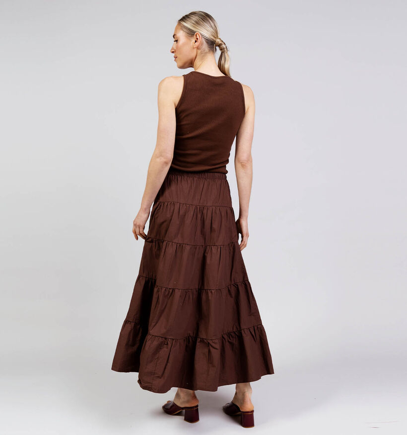 Minus Freya Maxi Donkerbruine Lange Rok voor dames (374240)