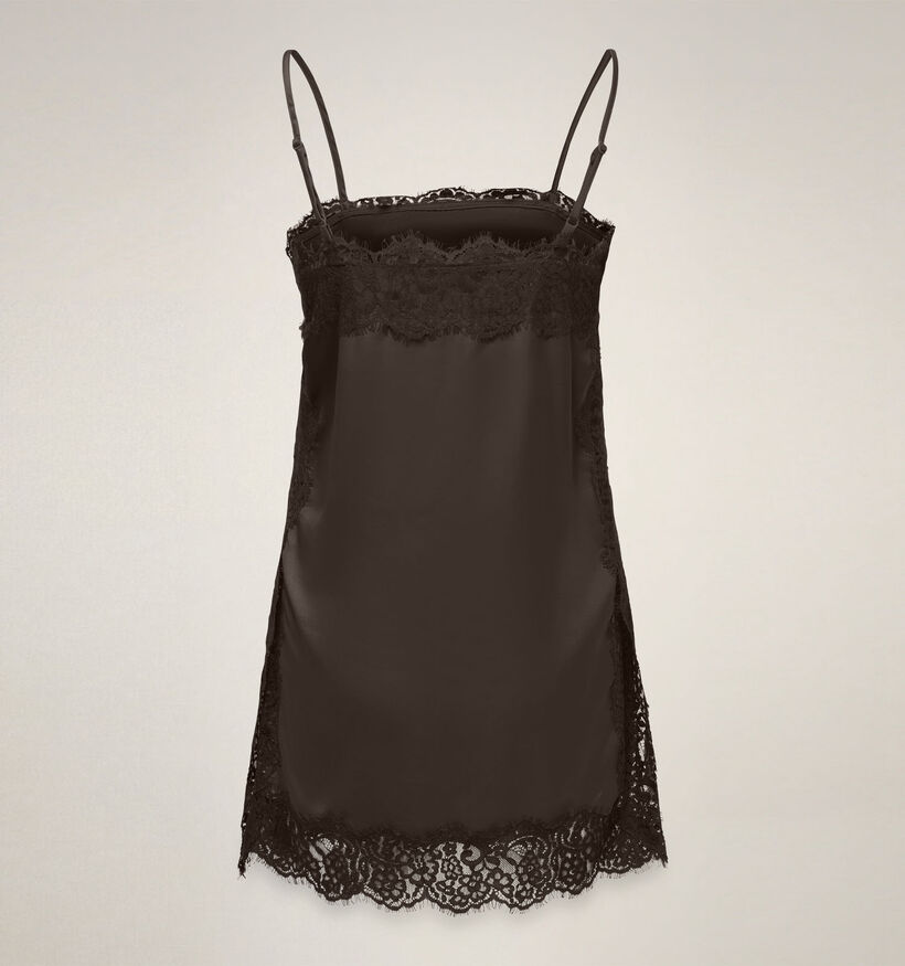 JDY Alana Lace Singlet D&eacute;bardeur en Marron Fonc&eacute; pour femmes (379380)