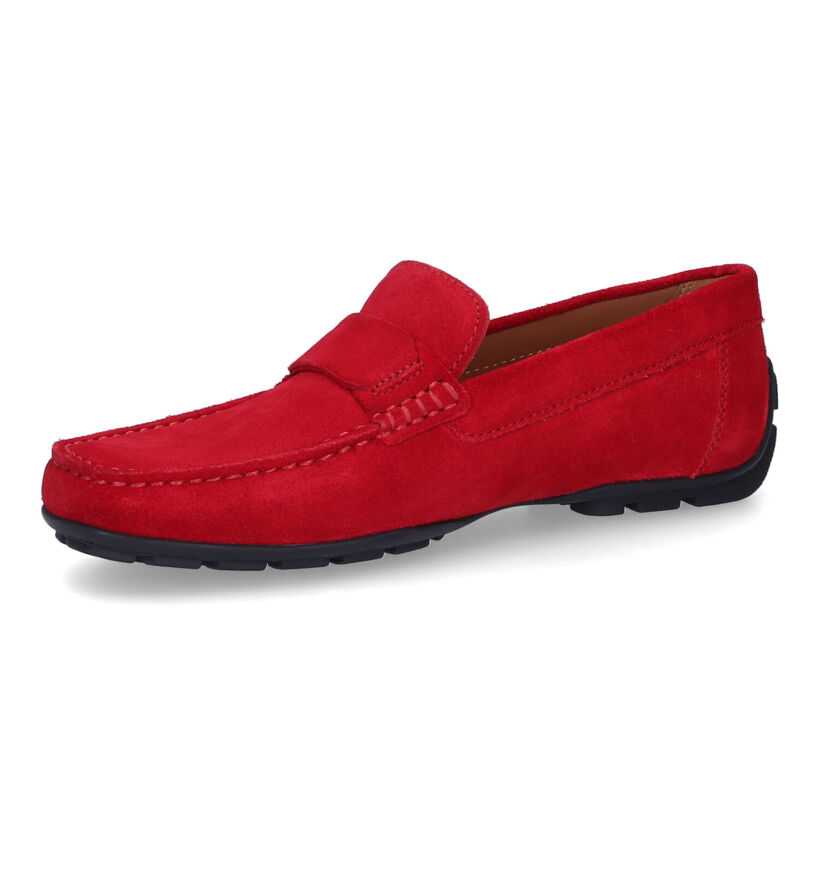 Geox Moner Mocassins en Rouge en daim (313210)