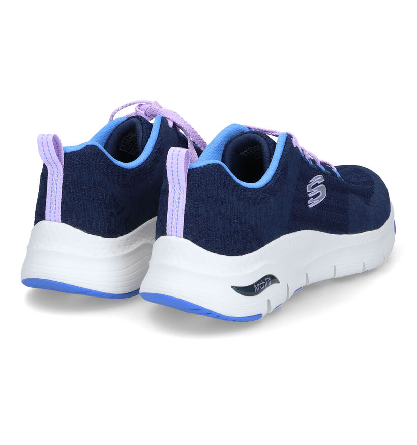 Skechers Arch Fit Comfy Wave Baskets en Bleu pour femmes (310701) - pour semelles orthopédiques