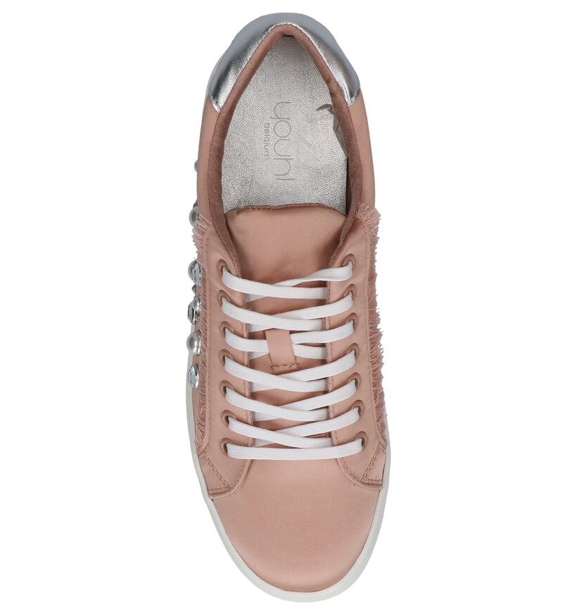 Roze Lage Geklede Sneakers Youh! in stof (212136)