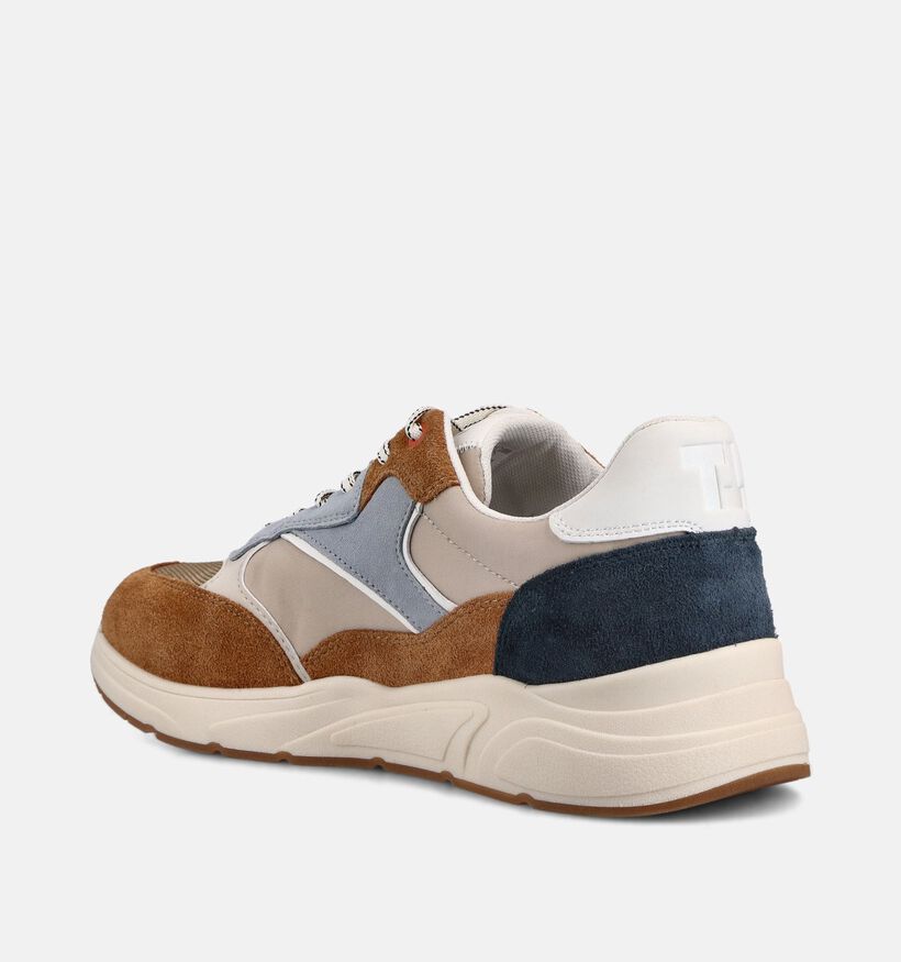 Tamaris Cognac/Lichtblauw Lage Sneakers voor heren (368814) - geschikt voor steunzolen