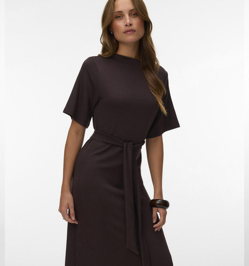 Vero Moda Hali Robe mi-longue en Brun fonc&eacute; pour femmes (377615)