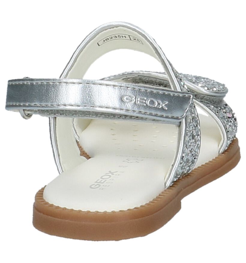 Geox Zilveren Sandalen met Glitters in kunstleer (213187)