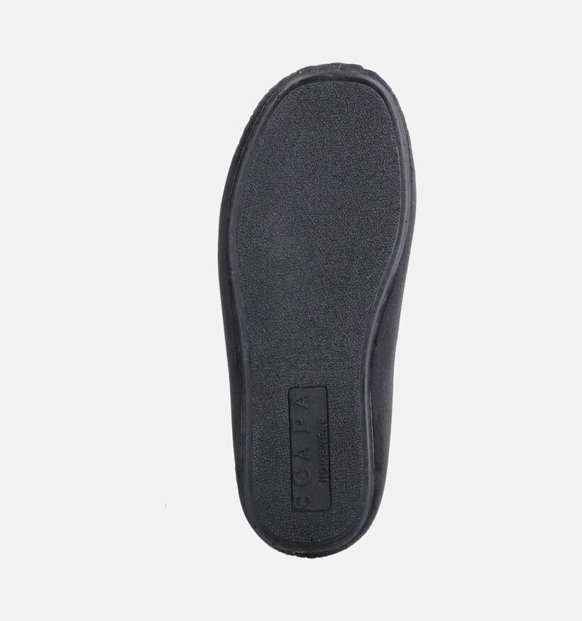 Scapa Pantoufles ferm&eacute;es en Noir pour hommes (381022) - pour semelles orthop&eacute;diques